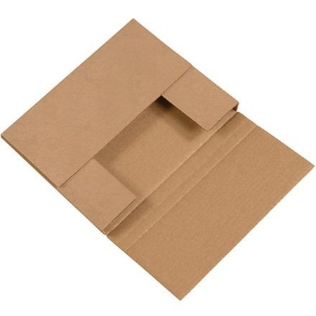BOX PACKAGING Corrugated Easy-Fold Mailers, 10-1/4"L x 8-1/4"W x 1-1/4"H, Kraft M1081K